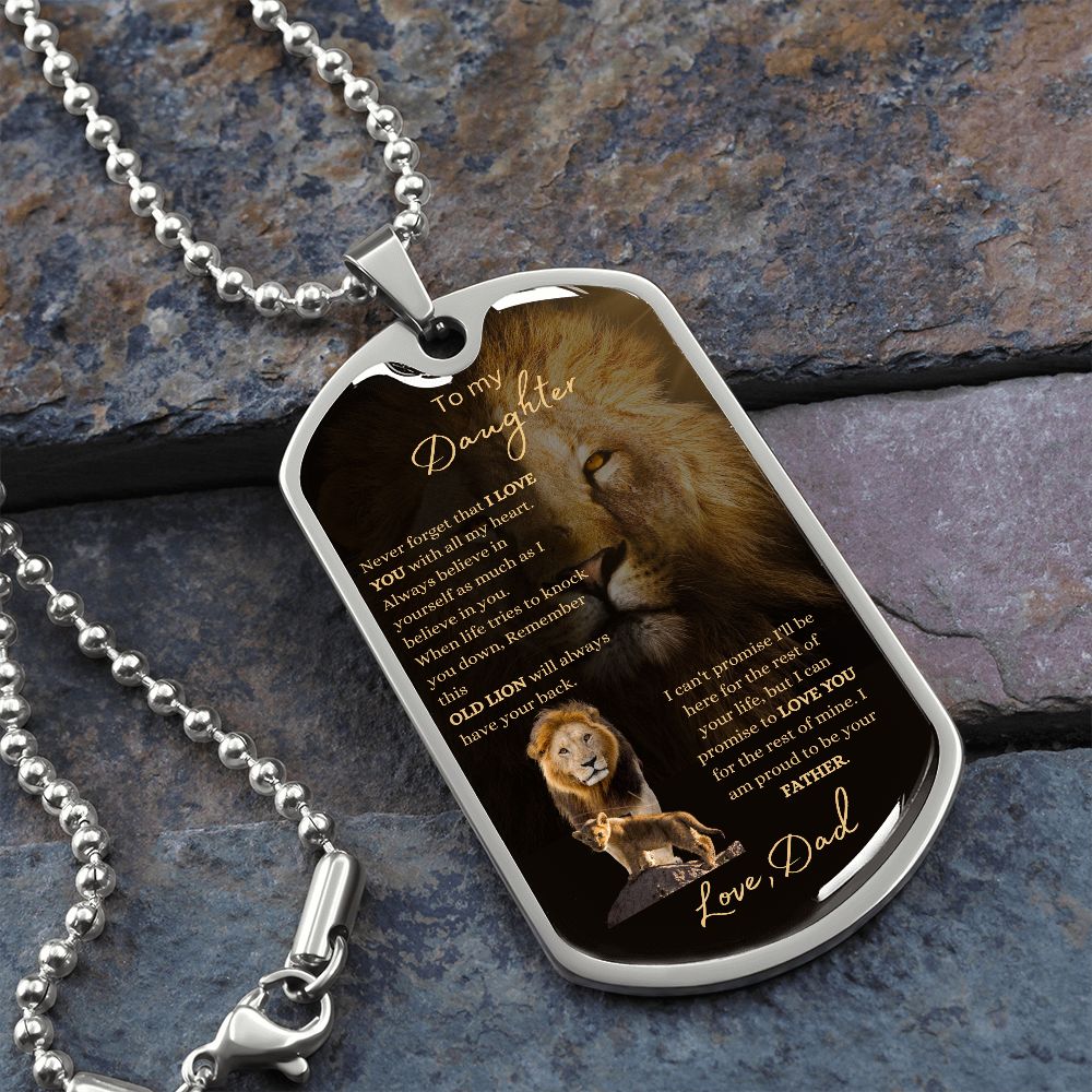 Lion dog tag outlet