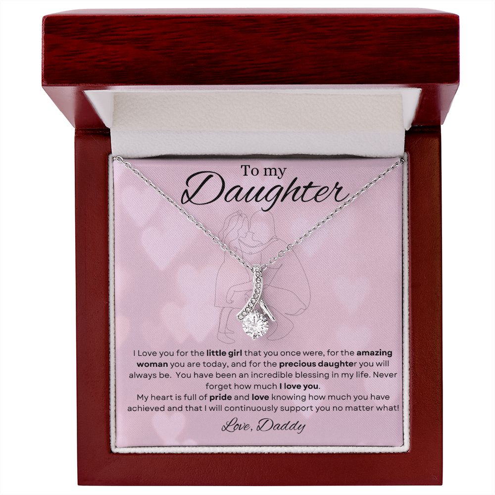 To My Daughter from Daddy | Alluring Beauty Necklace (pink)