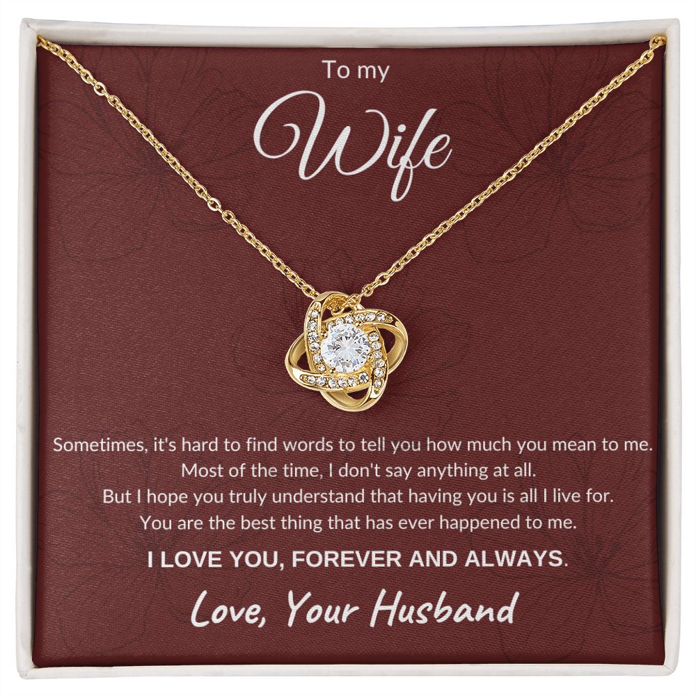 To My Wife | Love Knot Necklace (Auburn)