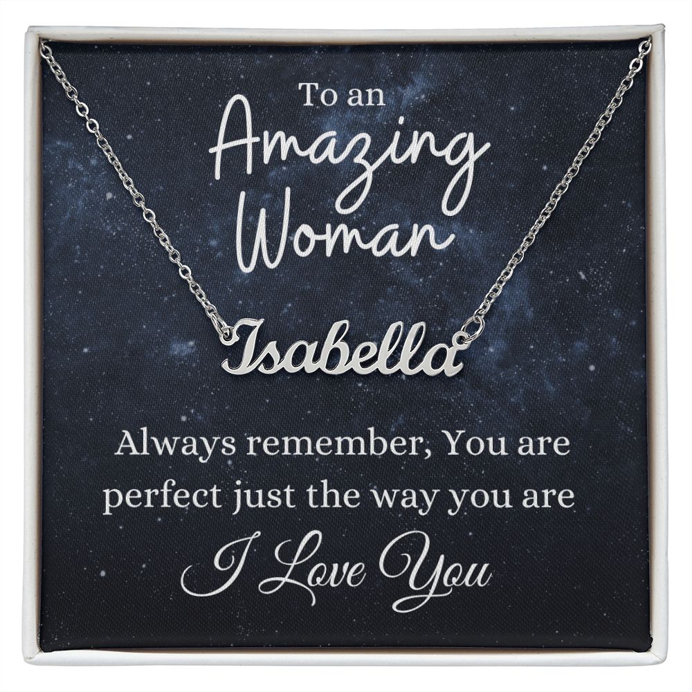 Amazing Woman Name Necklace GiftedbyJaychelle
