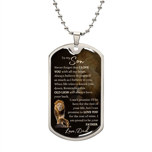 To My Son from Dad | Old Lion Dog Tag