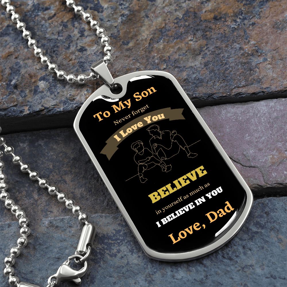 Dog tags for son online