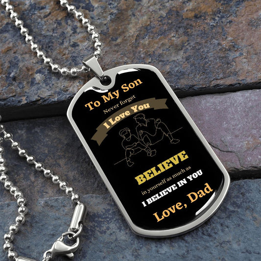 To My Son | Never Forget Dog Tag