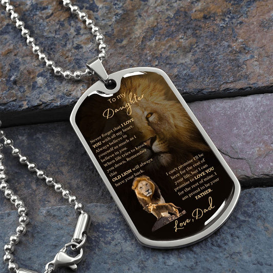 To my Daughter from Dad | Old Lion Dog Tag