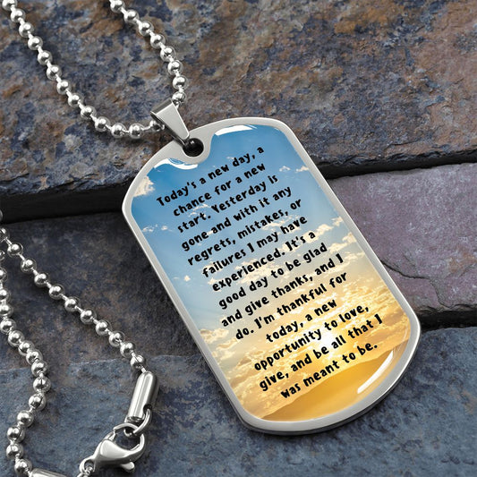 A New Day | Inspirational Dog Tag