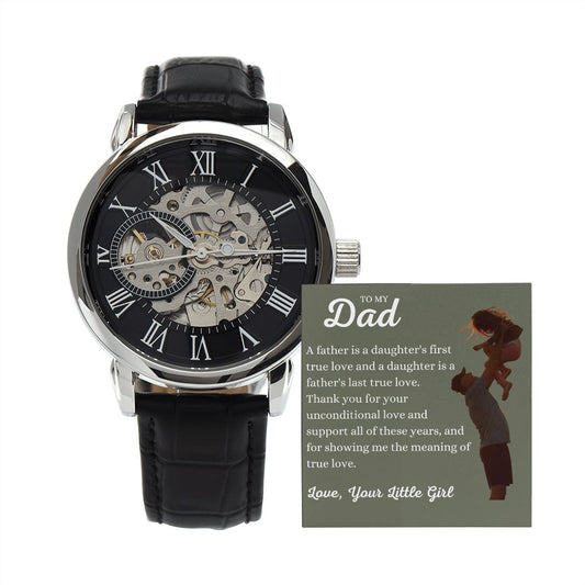 To My Dad from Daughter | True Love Men's Openwork Watch