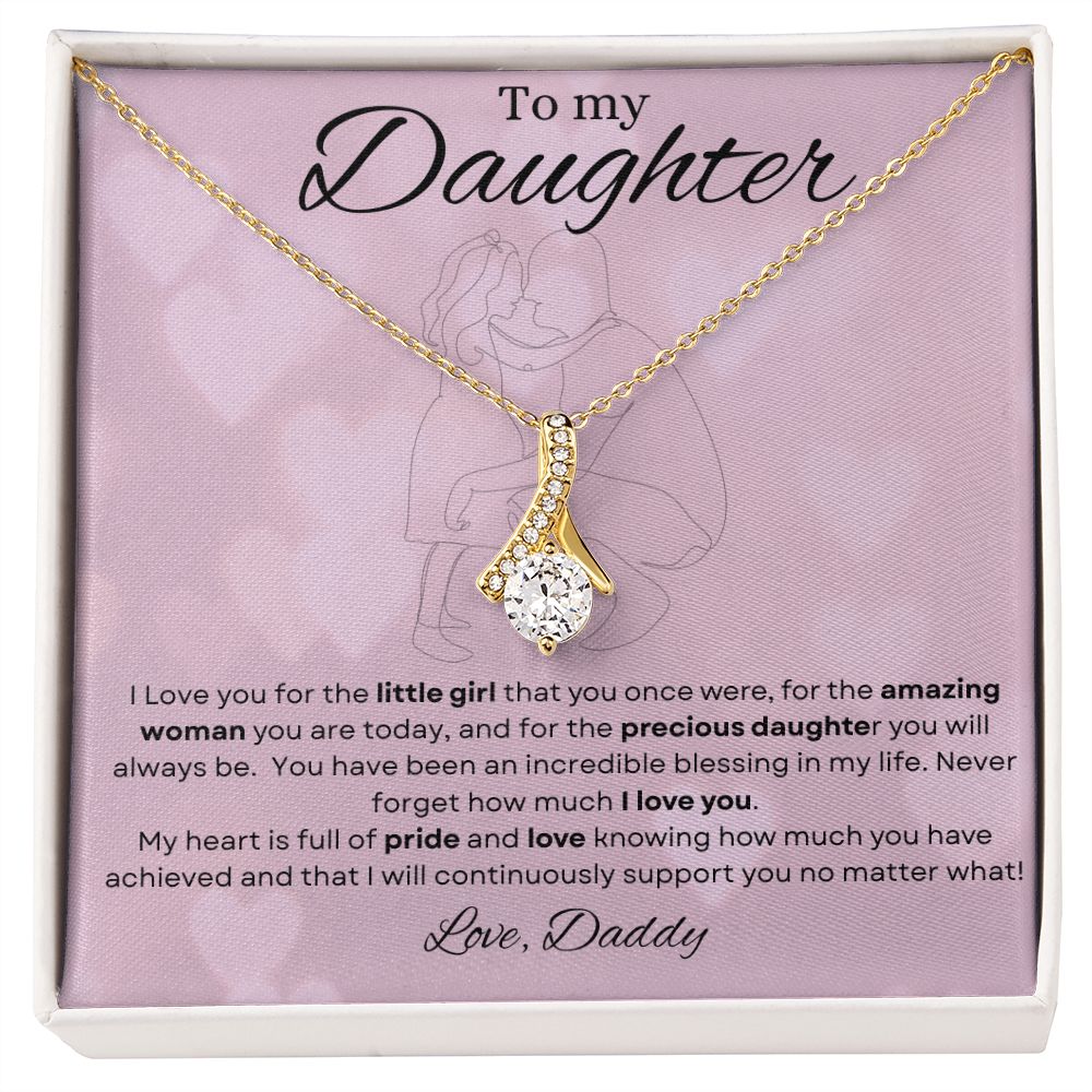 To My Daughter from Daddy | Alluring Beauty Necklace (pink)