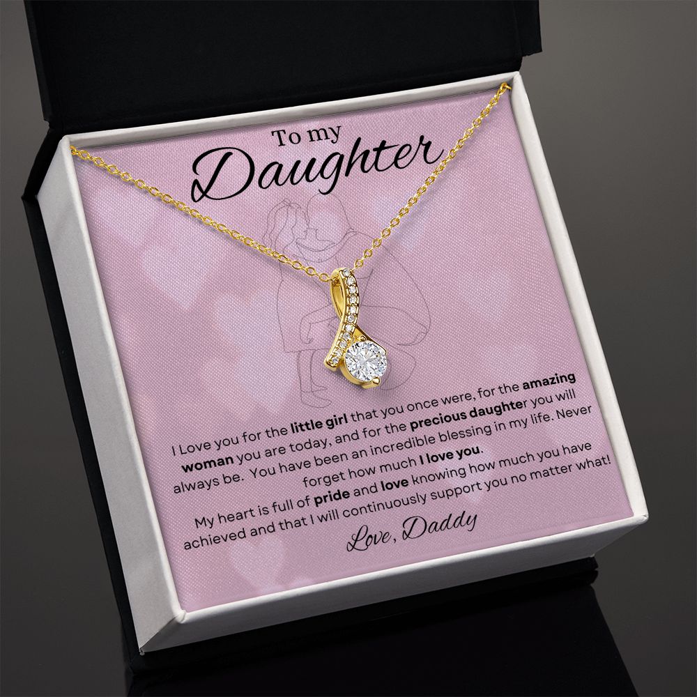 To My Daughter from Daddy | Alluring Beauty Necklace (pink)