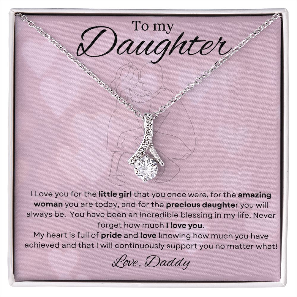 To My Daughter from Daddy | Alluring Beauty Necklace (pink)