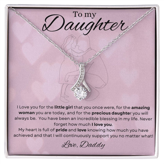 To My Daughter from Daddy | Alluring Beauty Necklace (pink)