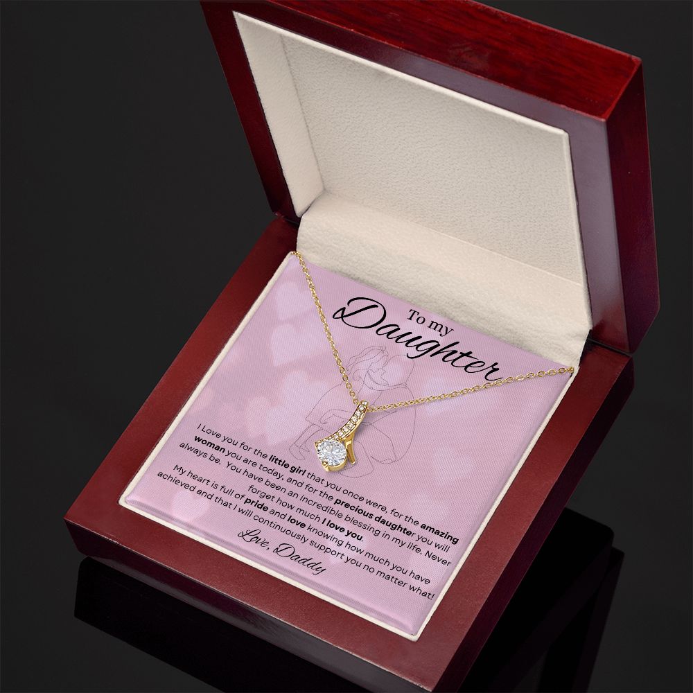To My Daughter from Daddy | Alluring Beauty Necklace (pink)