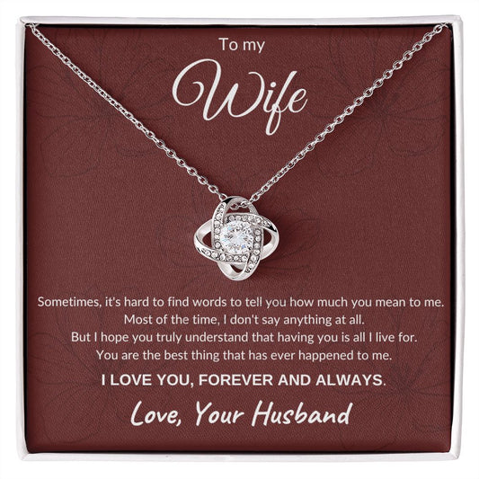 To My Wife | Love Knot Necklace (Auburn)