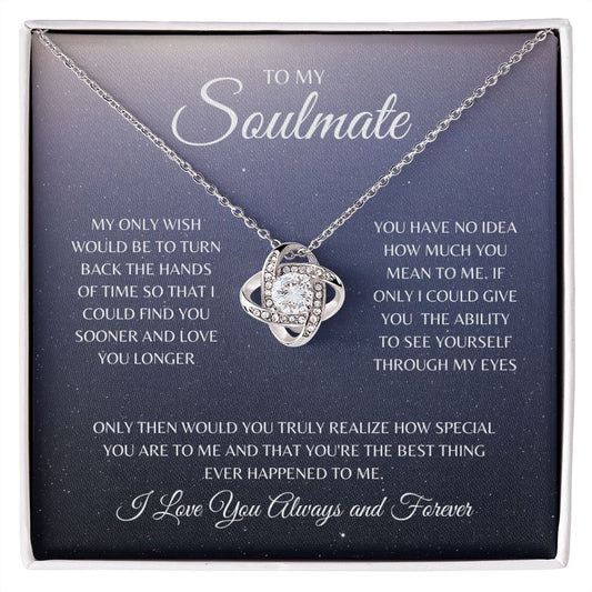 To My Soulmate | One Wish Starry Love Knot Necklace