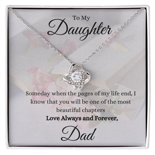 To My Daughter from Dad | Pages Love Knot Necklace