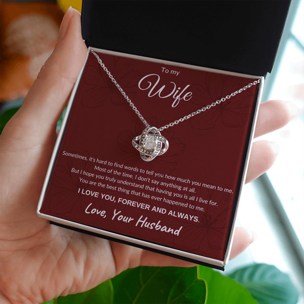 To My Wife | Love Knot Necklace (Auburn)