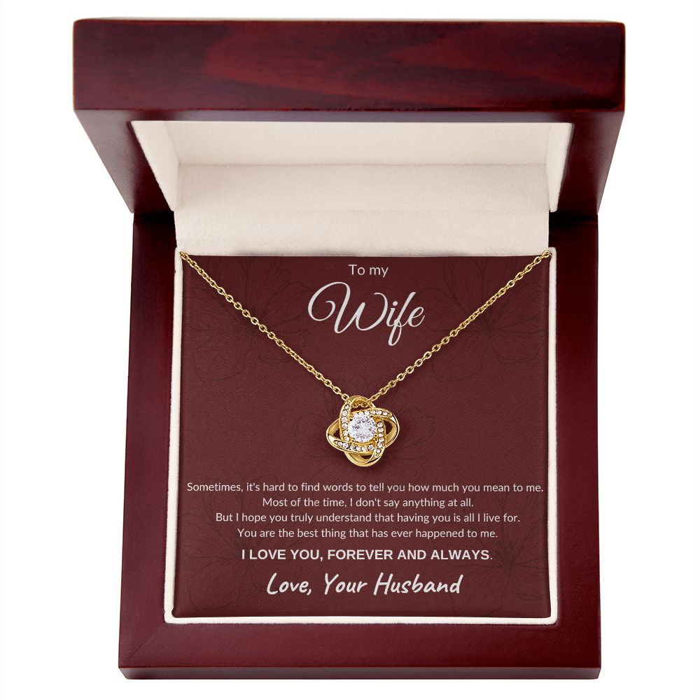 To My Wife | Love Knot Necklace (Auburn)