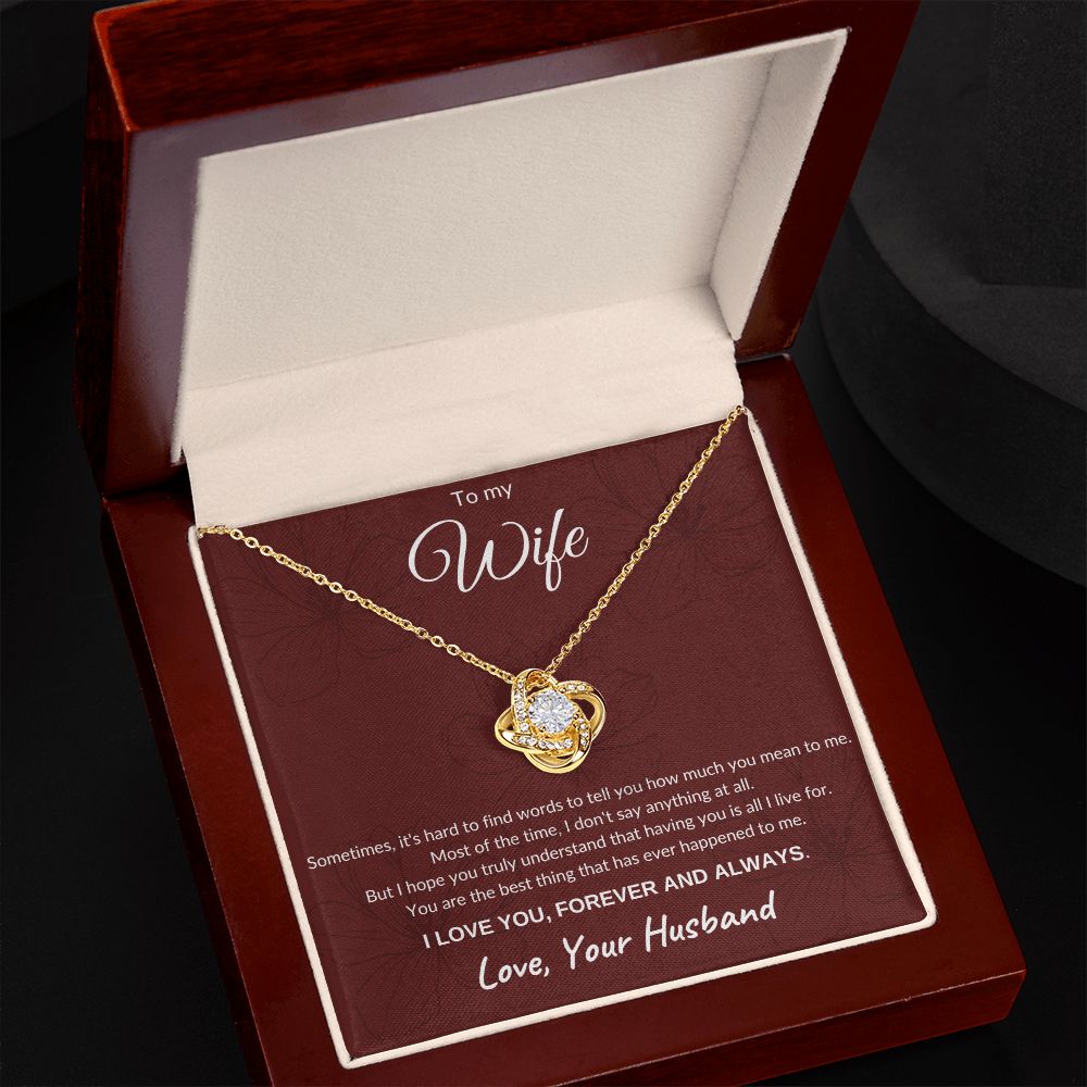 To My Wife | Love Knot Necklace (Auburn)