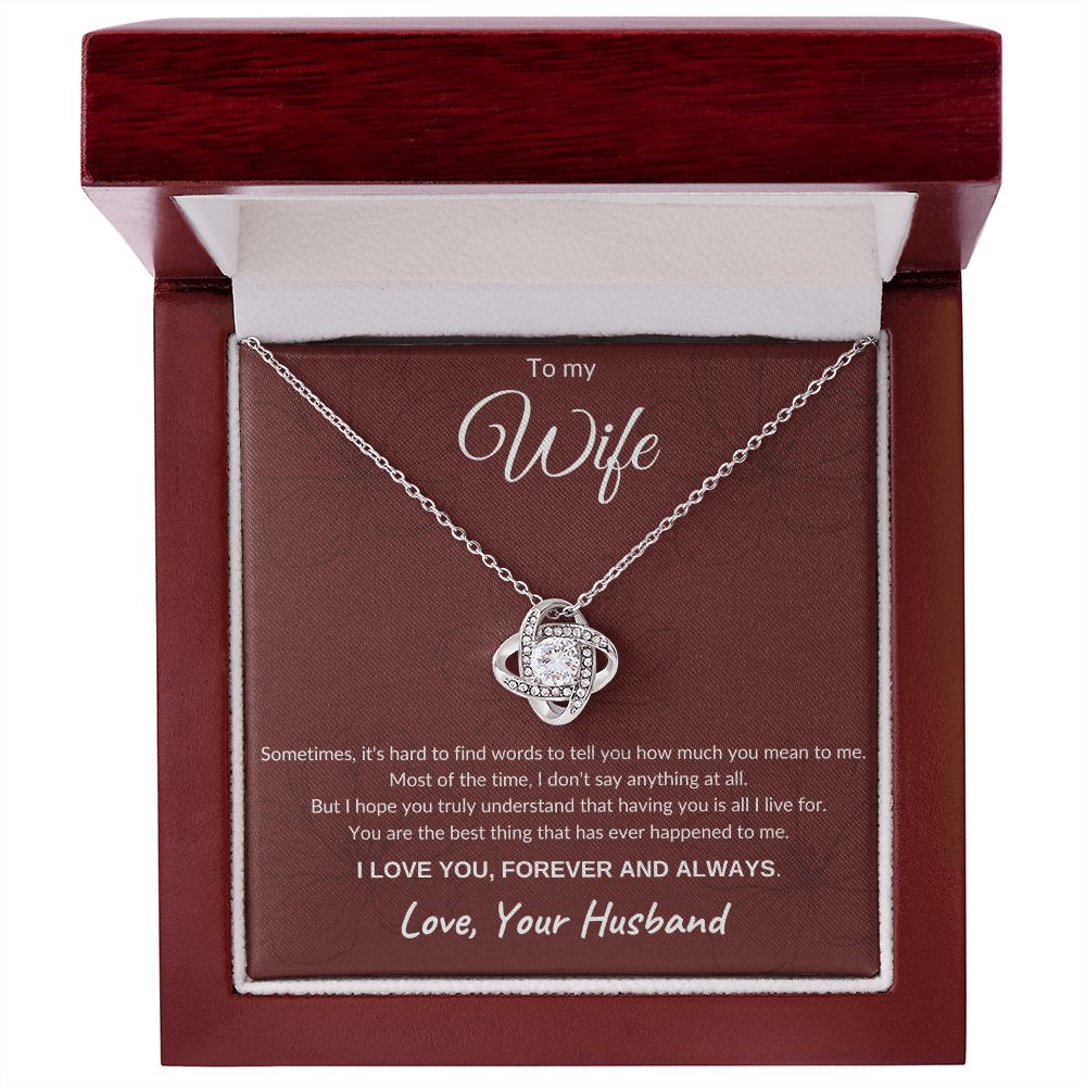 To My Wife | Love Knot Necklace (Auburn)