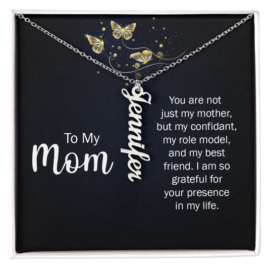 To my Mom | Best Friend Vertical Name Necklace