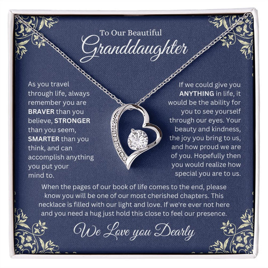 To Our Beautiful Granddaughter I Forever Love Necklace