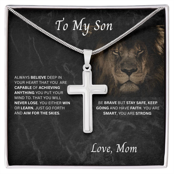 To My Son from Mom Cross Necklace GiftedbyJaychelle
