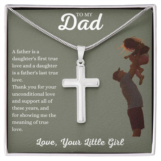 To My Dad from Daughter | True Love Cross Necklace